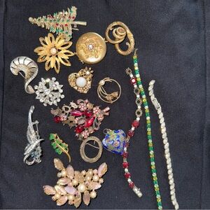 Vintage Gold and Silver Brooch Collection vintage needs repair